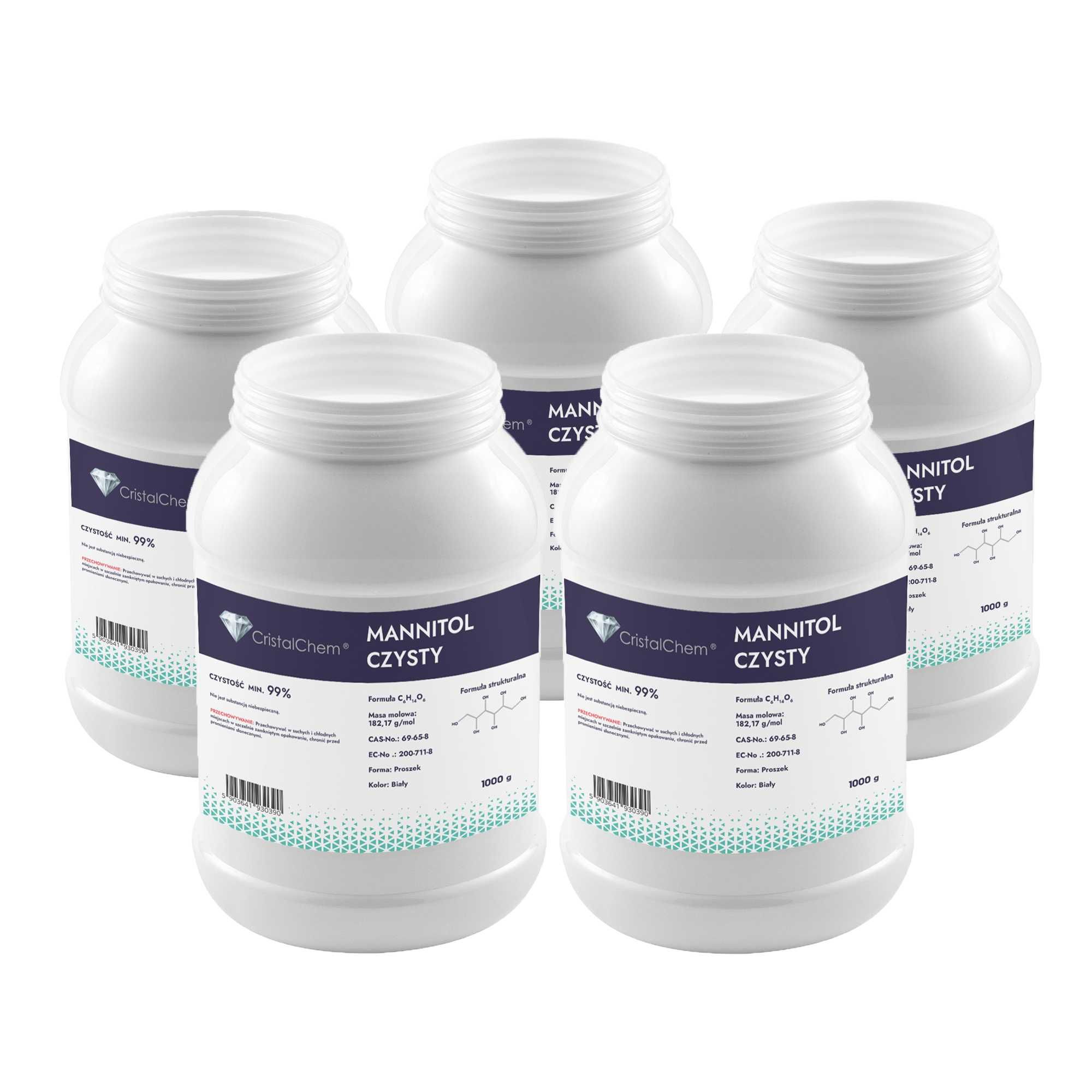 Mannitol Czysty 5kg - 5 x 1000g "Czystość min 99%" NAJLEPSZA CENA !!