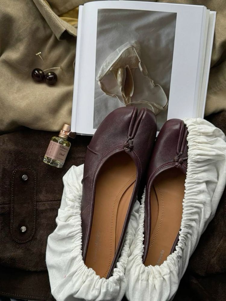 Бордові балетки таби Tabi Ballerinas Maison Margiela 38