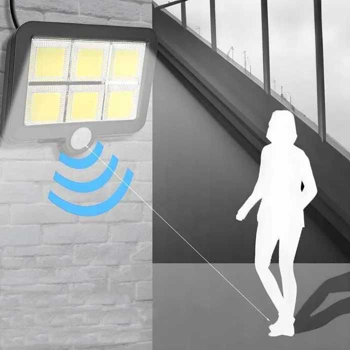 Lampa Solarna Z Czujnikiem Zewnętrzna Wodoodporna + Pilot