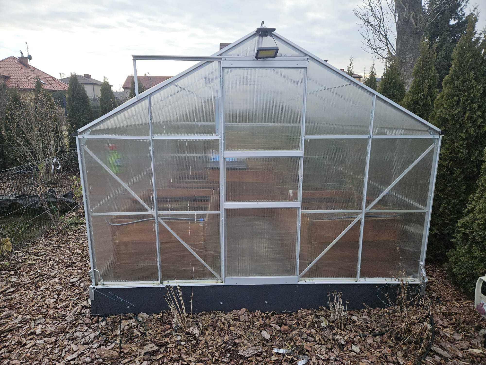 SZKLARNIA OGRODOWA z fundamentem poliwęglan 4mm 4,9x2,8m 13,7m2 5x8