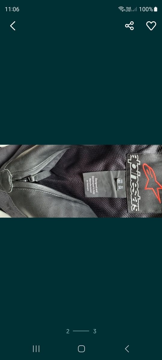 Alpinestars skórzane spodnie motocyklowe rozmiar 56