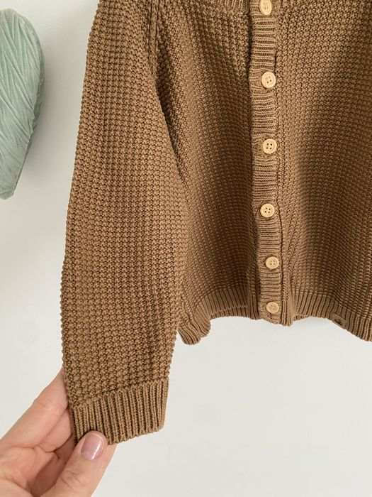 Sweter bawełniany beżowy brązowy name it 80 jak newbie