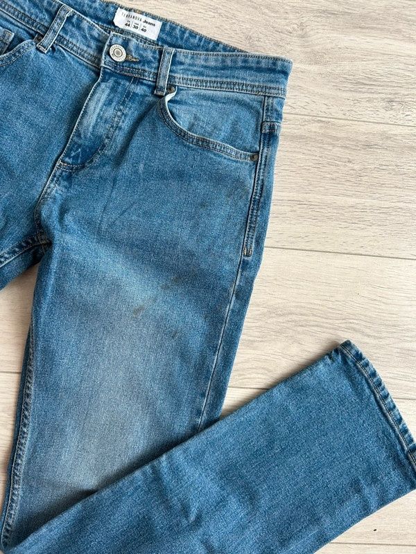 damskie niebieskie skinny jeans rurki rozmiar L