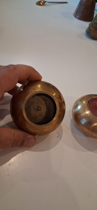 3 świeczniki mosiężne