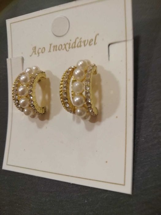 Brincos argola em aço novos