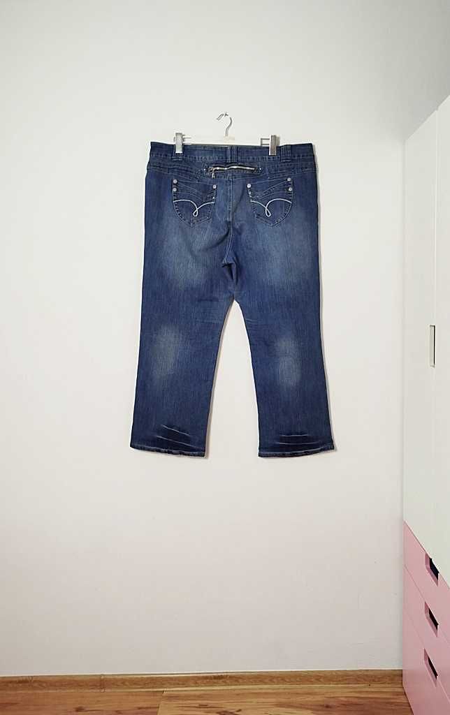 Yours ciemne jeansy ozdobne zamki 22 5XL