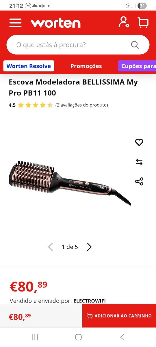 Escova Modeladora Bellissima nova