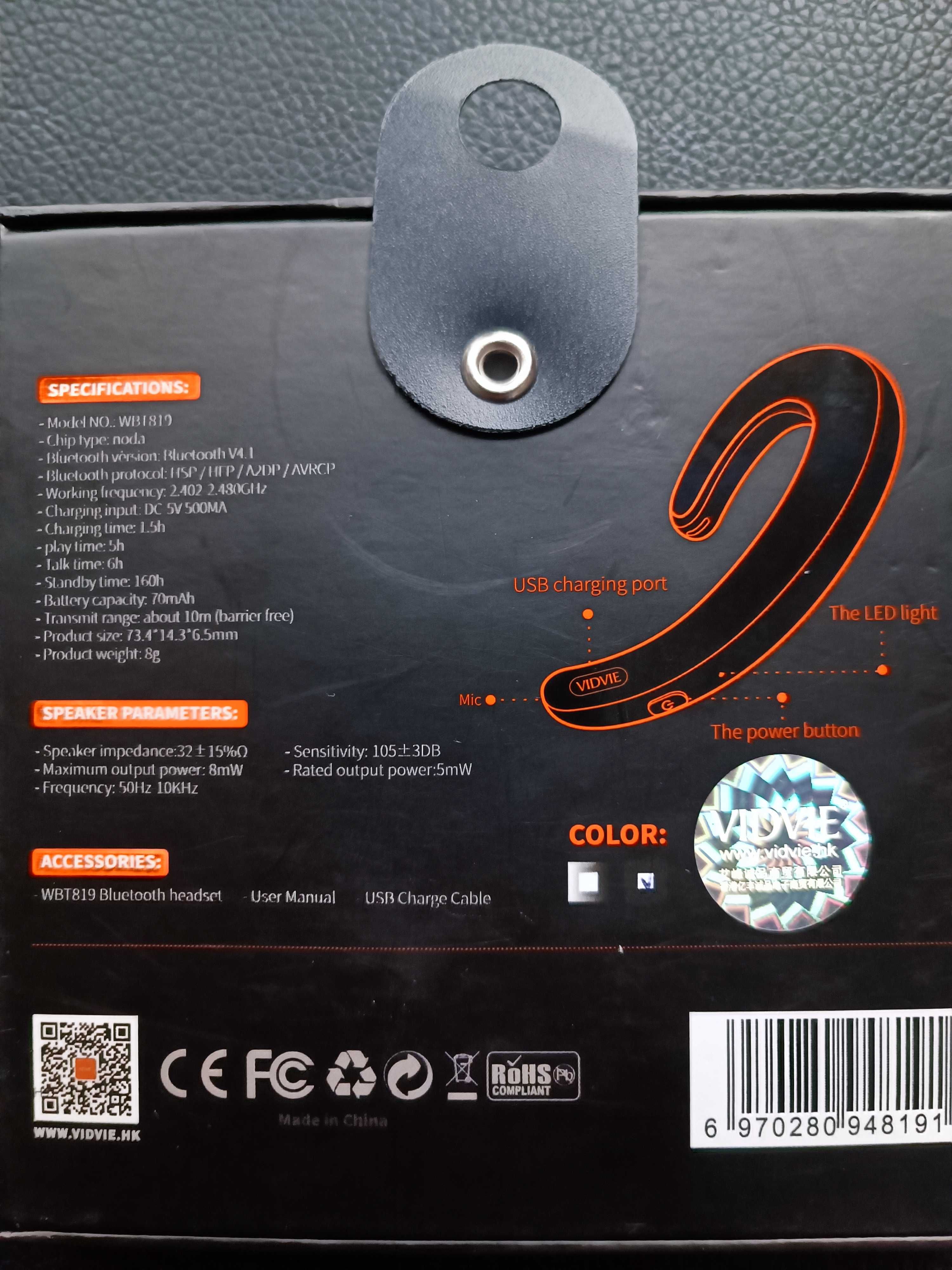 Słuchawka do telefonu Vidvie WBT819 Mini Mono Wireless Bluetooth