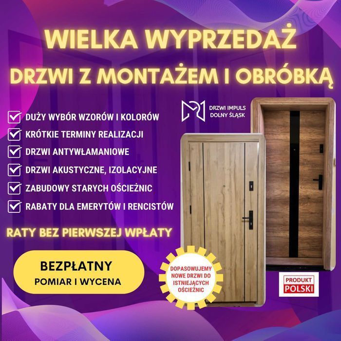 Drzwi z MONTAŻEM WEJŚCIOWE do mieszkania - ciche - Szybkie terminy!