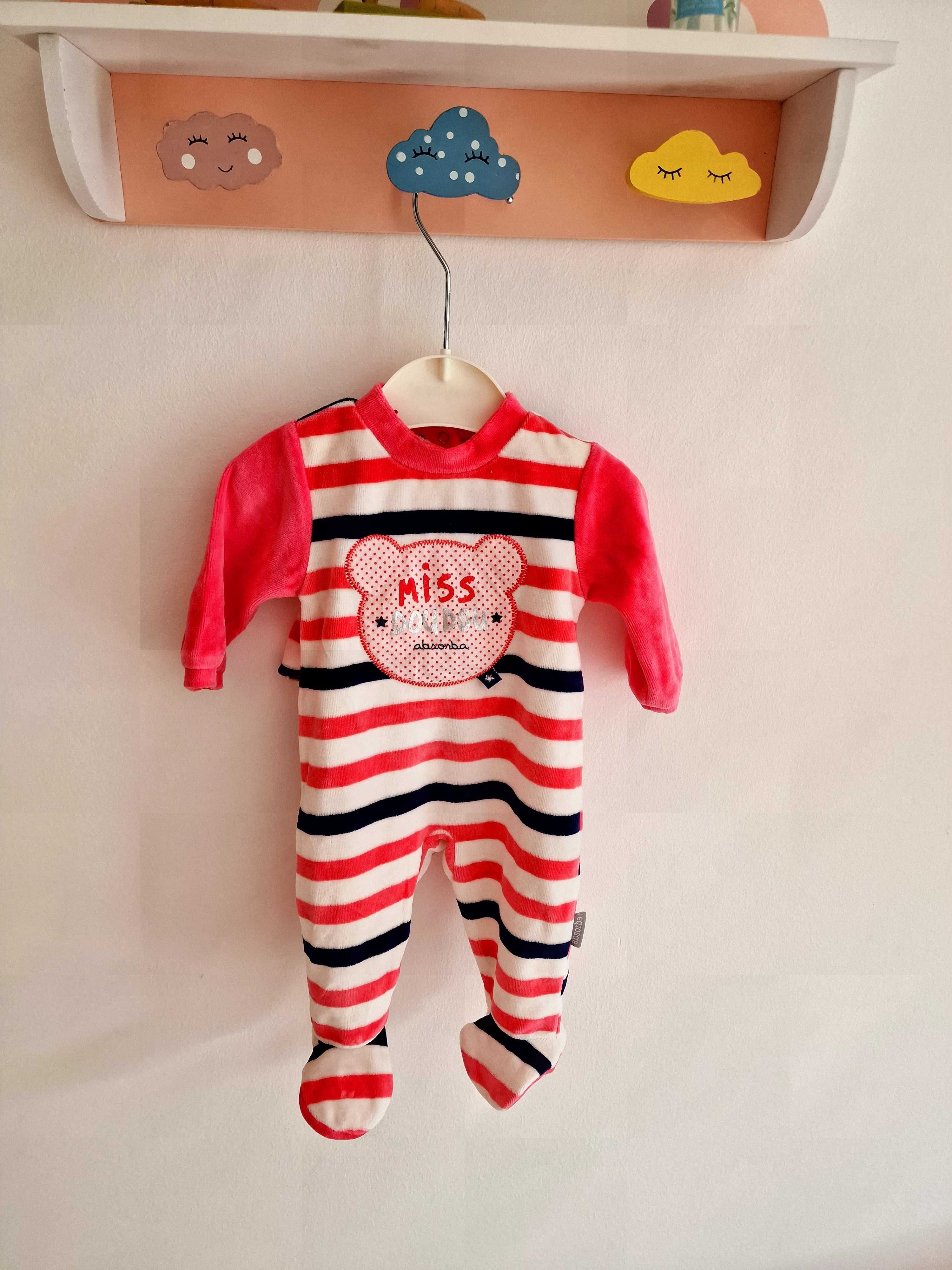Babygrows veludo tam 1 mês