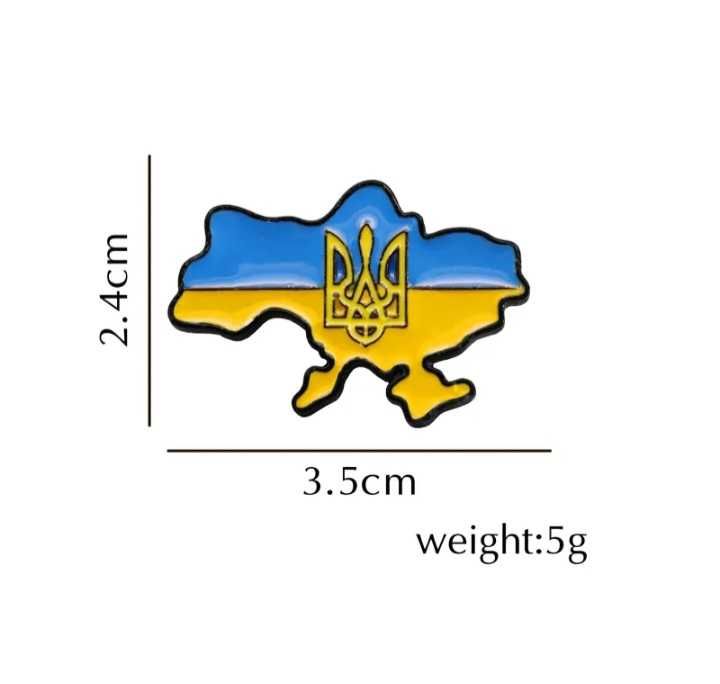 Значок патріотичний, прапор, тризуб, Україна, нашивка, брелок