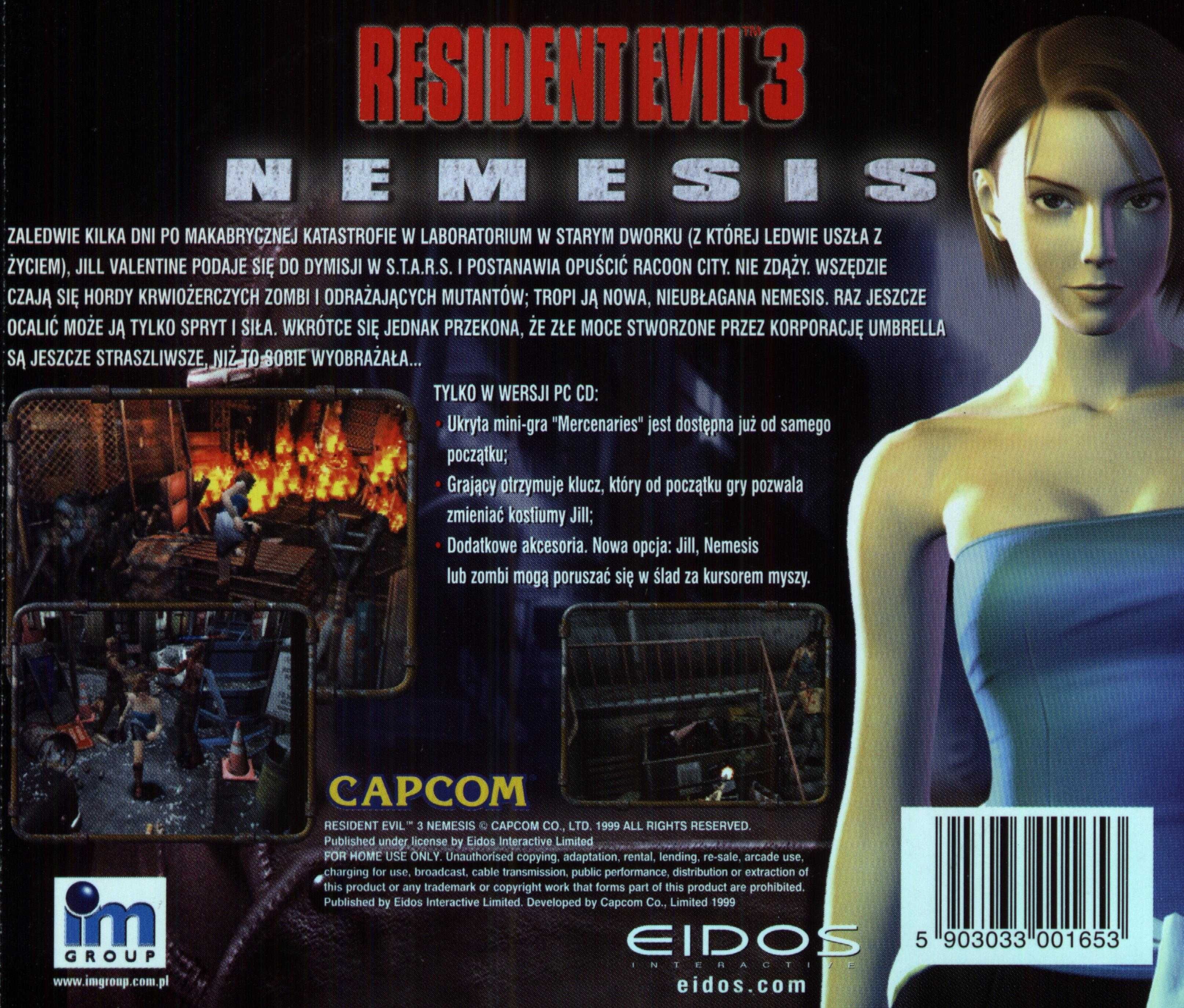 Resident Evil 3 Nemesis wer. Angielska 2000 PC Retro Gry