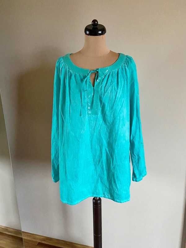 Xxxl c&a morska turkus koszula oversize +size 48 50 wiosna mięta