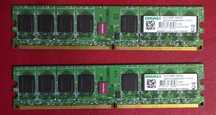 Dwie kości pamięci Kingmax KLDD48F-A8KB5, 1GB, DDR2 -667Mhz, PC2-5300.