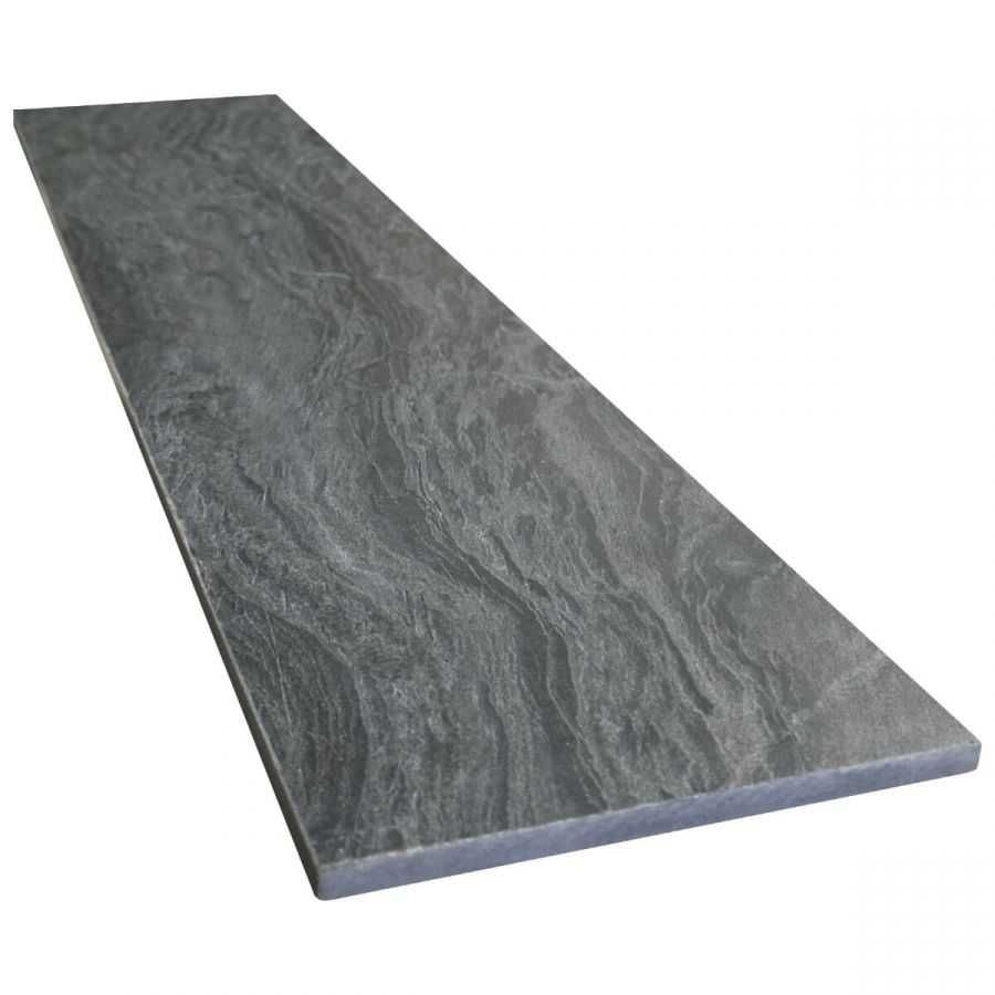 Stopień kwarcyt Silver Grey leather 150x33x2 cm\3cm łupek schody