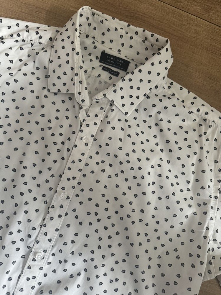 koszula elegancka ZARA slim fit roz. XL