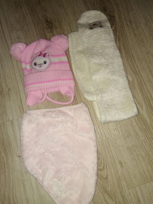 Kurtka zimowa płaszczyk na zime czapki rozm 62/68