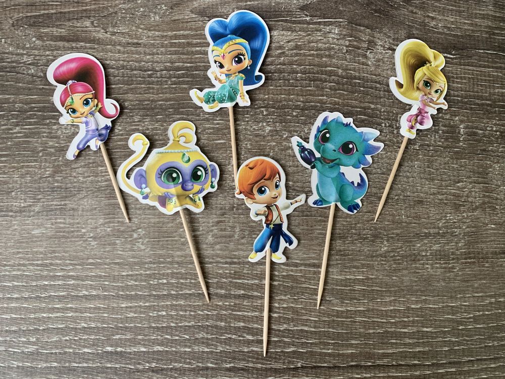 Топперы для торта на день рождения “Шиммер и Шайн” Shimmer and Shine