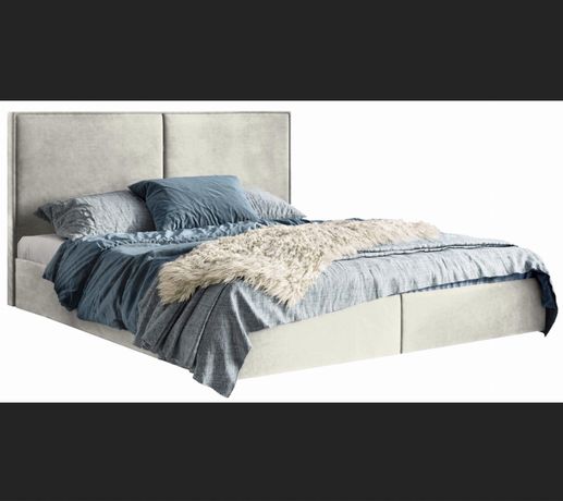 Łóżko kontynentalne z materacem musztardowe 160x200 New Design