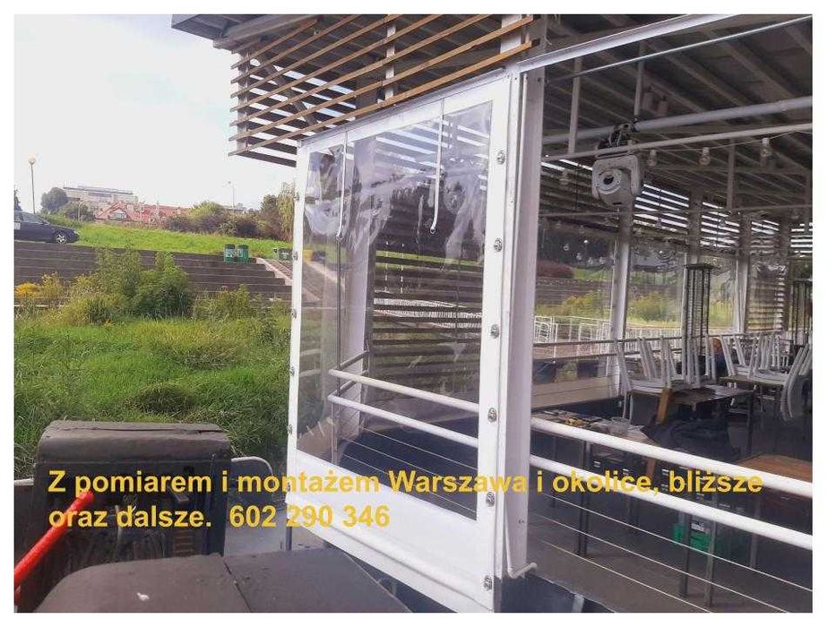 Przezroczysta osłona 1 mm na taras,  z pomiarem, montażem, Warszawa.