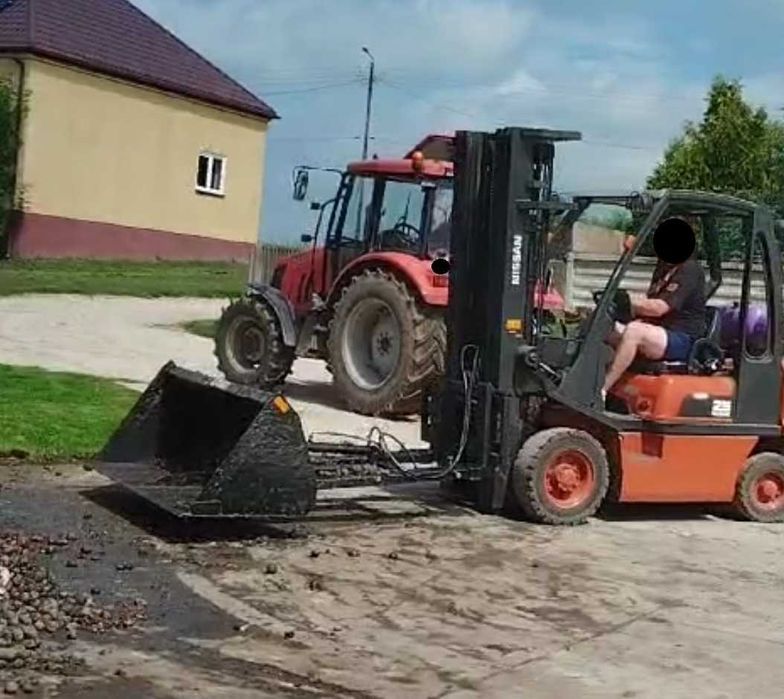 Łyżka na widły do wózka widłowego-ŁYCHA z siłownikiem-DOSTARCZAM