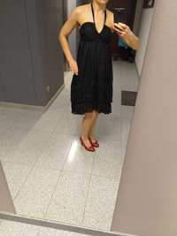 Sukienka mała czarna srebrna Sylwester wieczorowa ciążowa 36 H&M