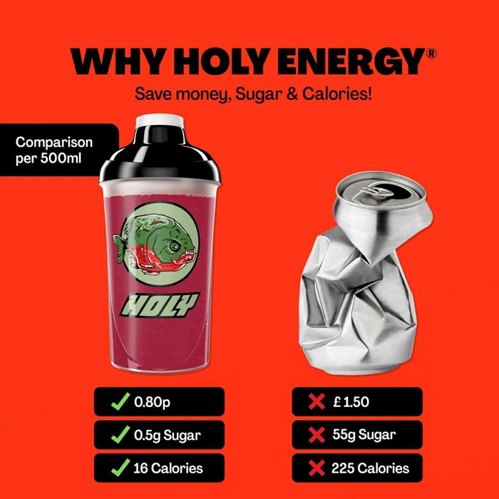 2x HOLY Energy® 100% naturalny smak/witaminy/bez cukru i tauryny!