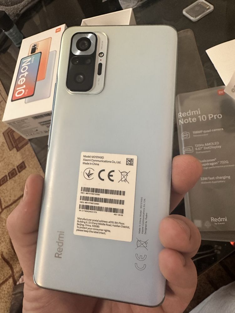 Чек, коробка/Xiaomi Redmi Note 10 Pro 8+5/128| 108 Мп | AMOLED | 120Hz