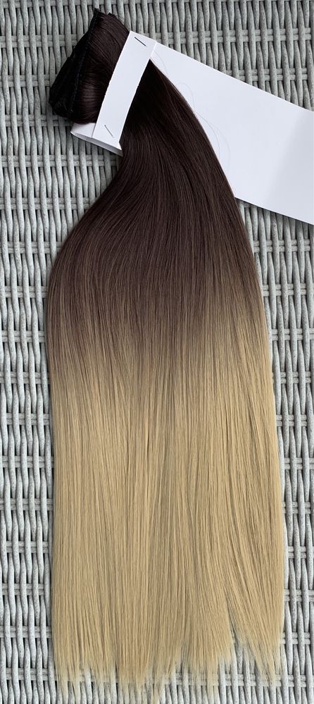 Premium Ultra włosy doczepiane, jasny brąz z blondem / ombre / ( 113 )