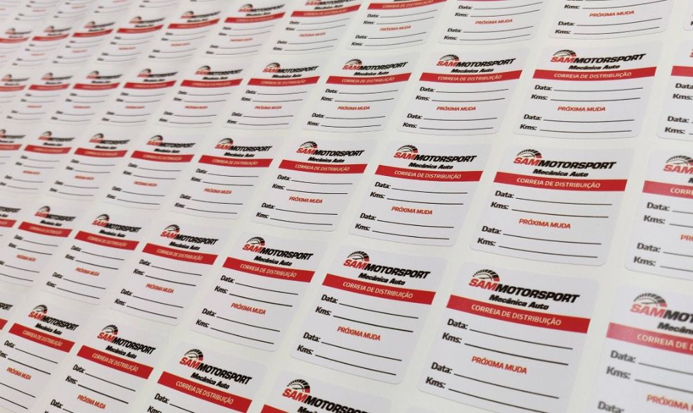 Etiquetas de revisão autocolantes