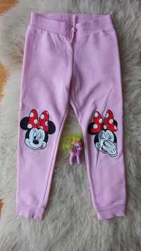 Ciepłe spodnie dresowe firmy H&M Disney Myszka Minnie - rozmiar 116