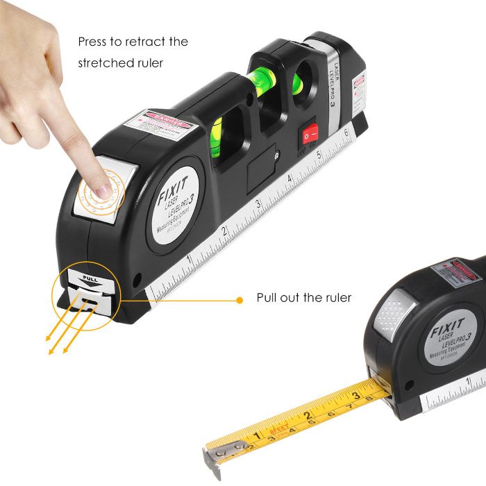 Fita métrica com nível Laser FIXIT Level Pro 3