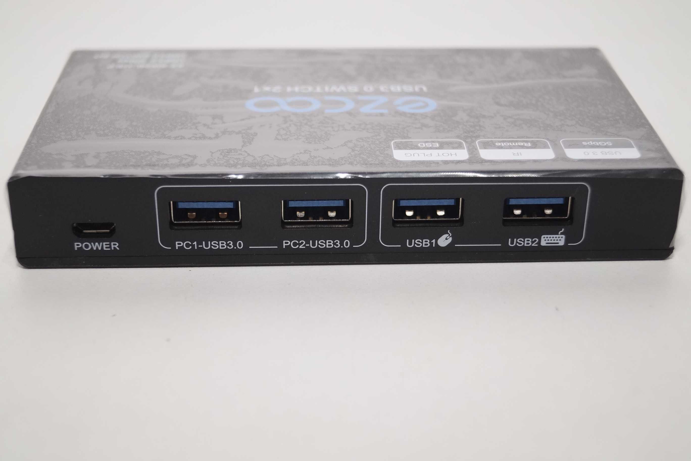 1318 EZCOO EZ-SW24L-U3LP usb 3.0 5Gbps switch 2x1 KVM Przełącznik