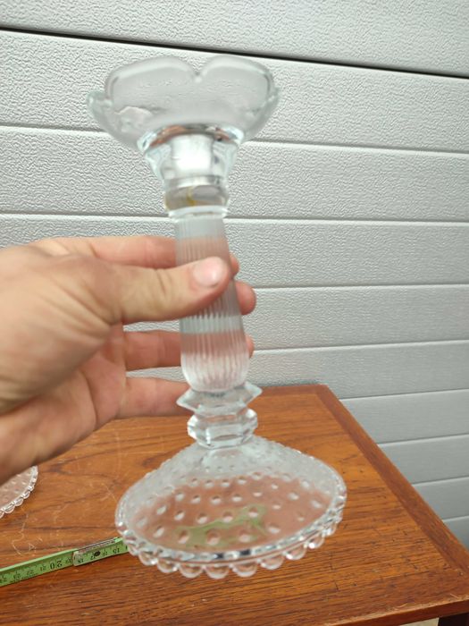 Szklane świeczniki w stylu Art Deco - lata 30 - Design - vintage - D