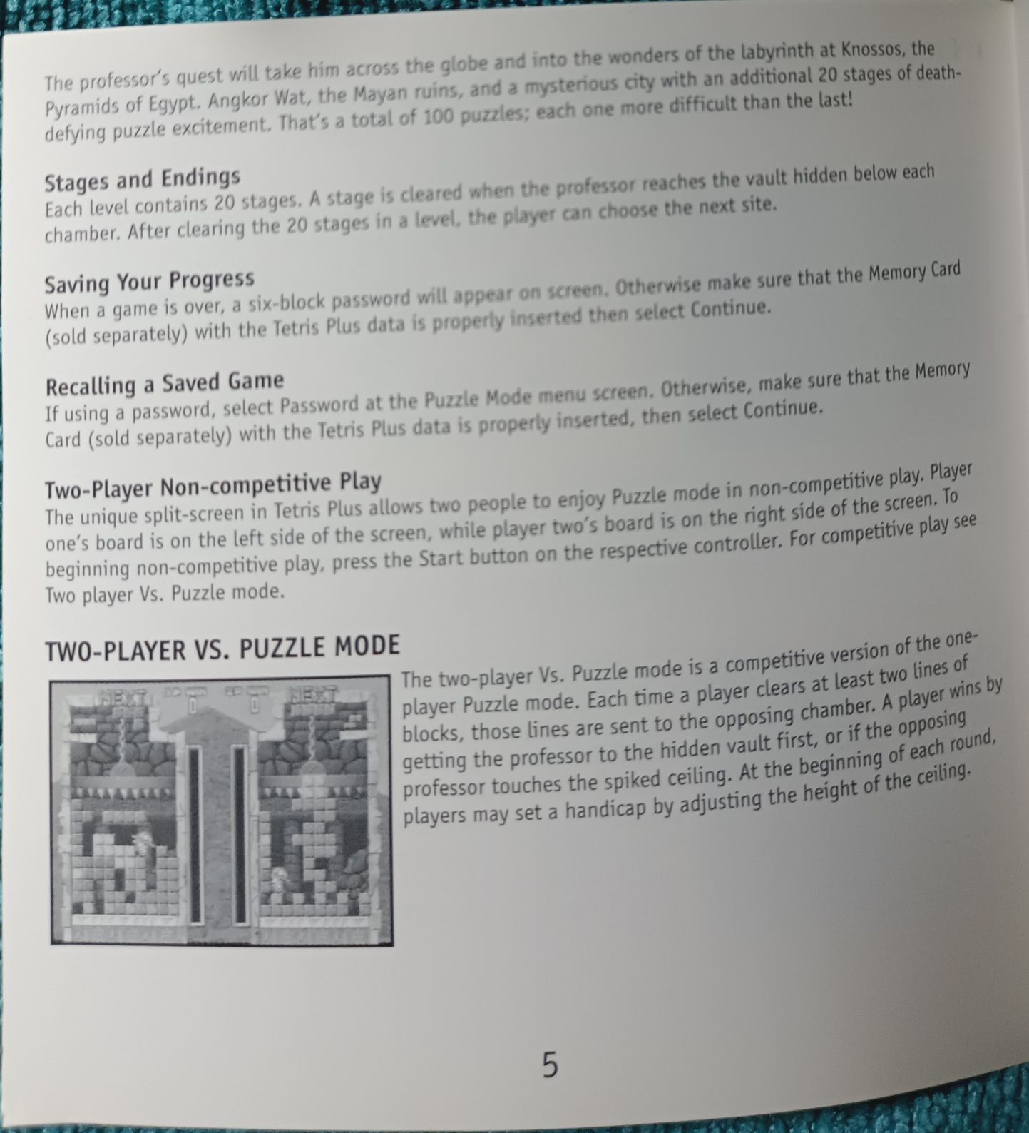 Ps1 Tetris Plus psx psone Książeczka Manual Angielska