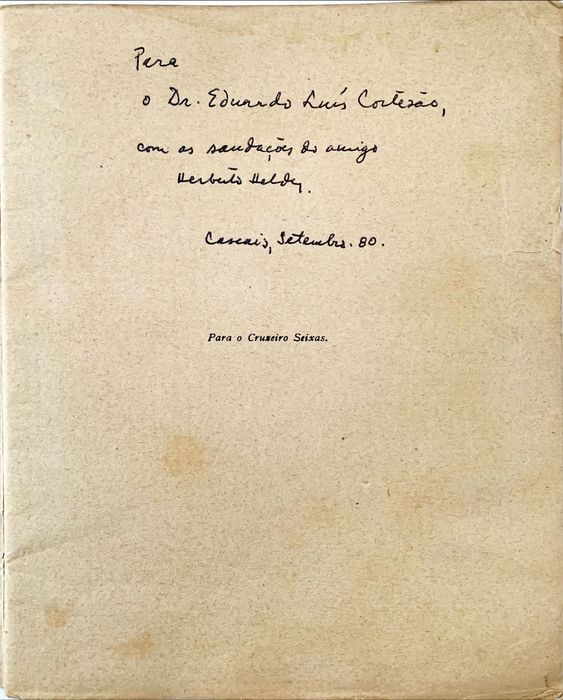 Herberto Helder - Flash - Dedicatória - 1ª edição - 1980