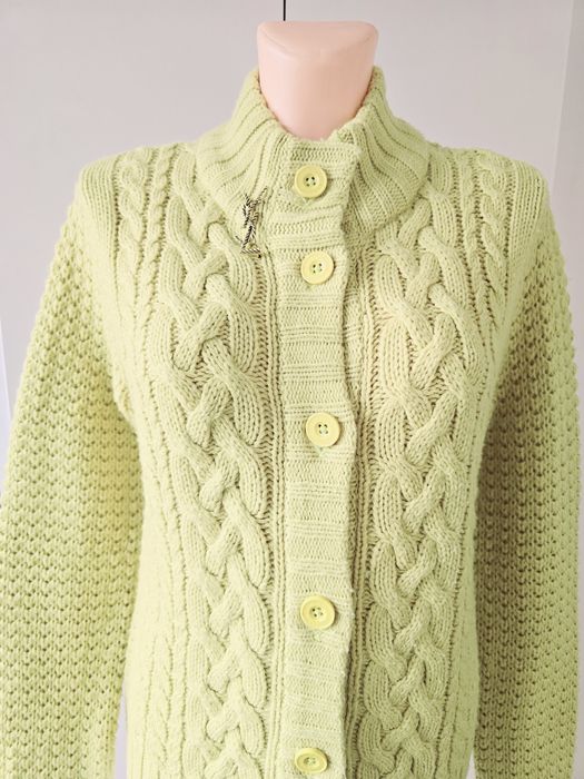 Sweter cytrynowy zapinany półgolf 40/42