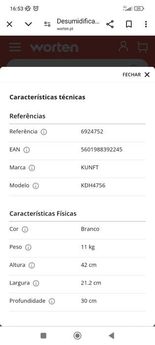 Desumidificador Kunft