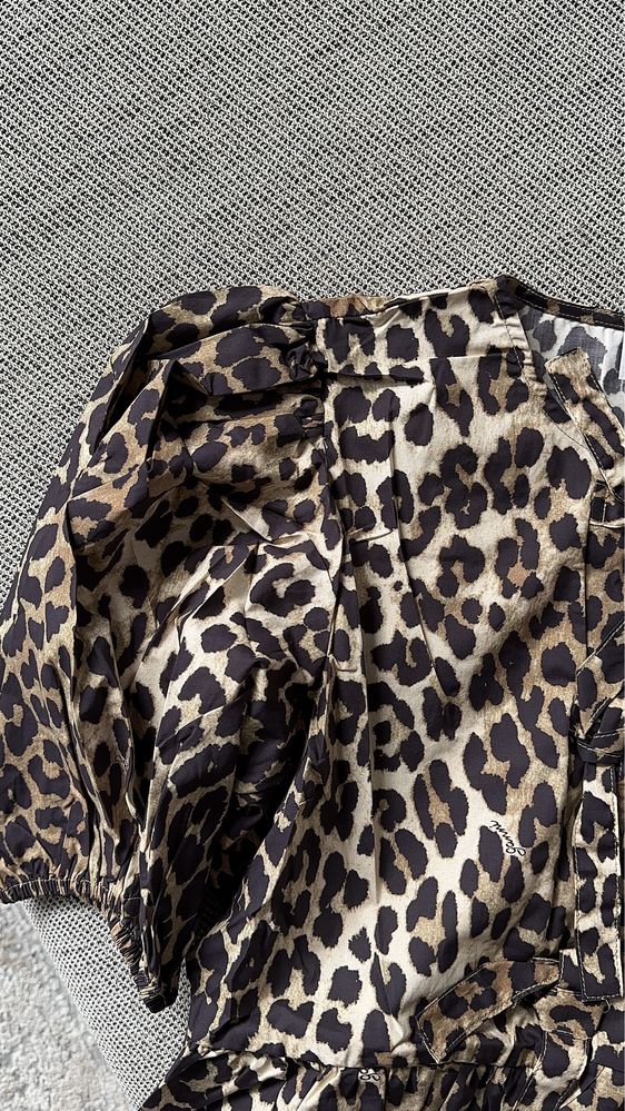 Ganni leopard print bluza koszula blouse