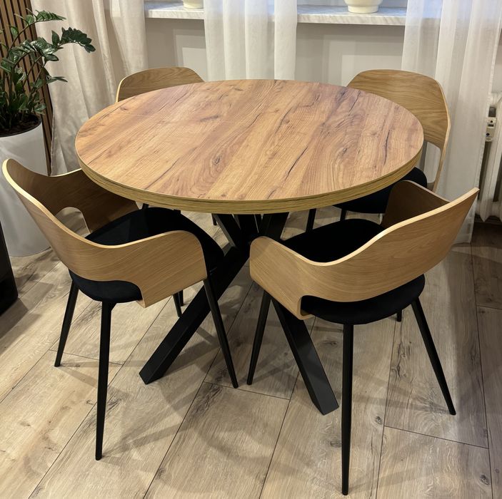 Stół okrągły, metalowe nogi