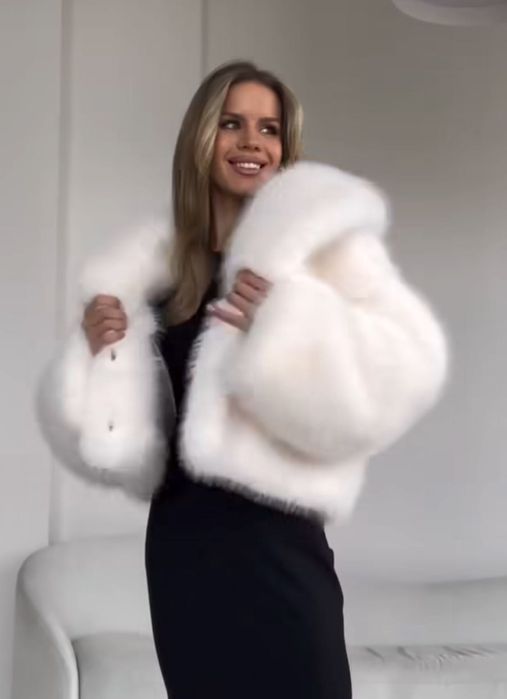 Шуба Біла як з пінтерест