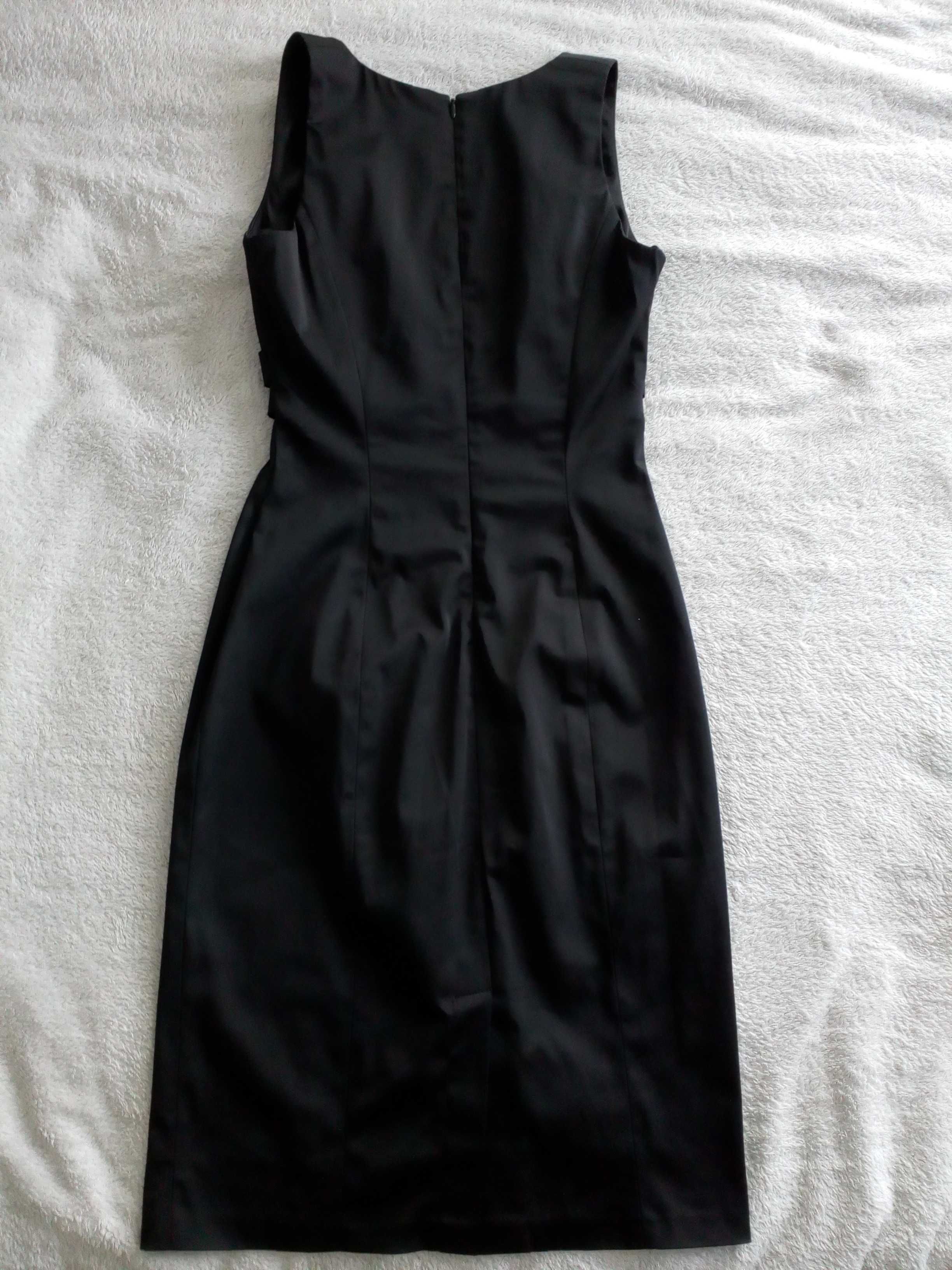 Czarna elegancka wizytowa biurowa sukienka Top secret 34 - 36 jak nowa