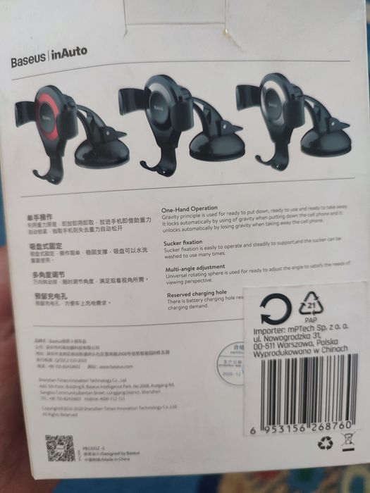 Baseus grawitacyjny samochodowy uchwyt do telefonu