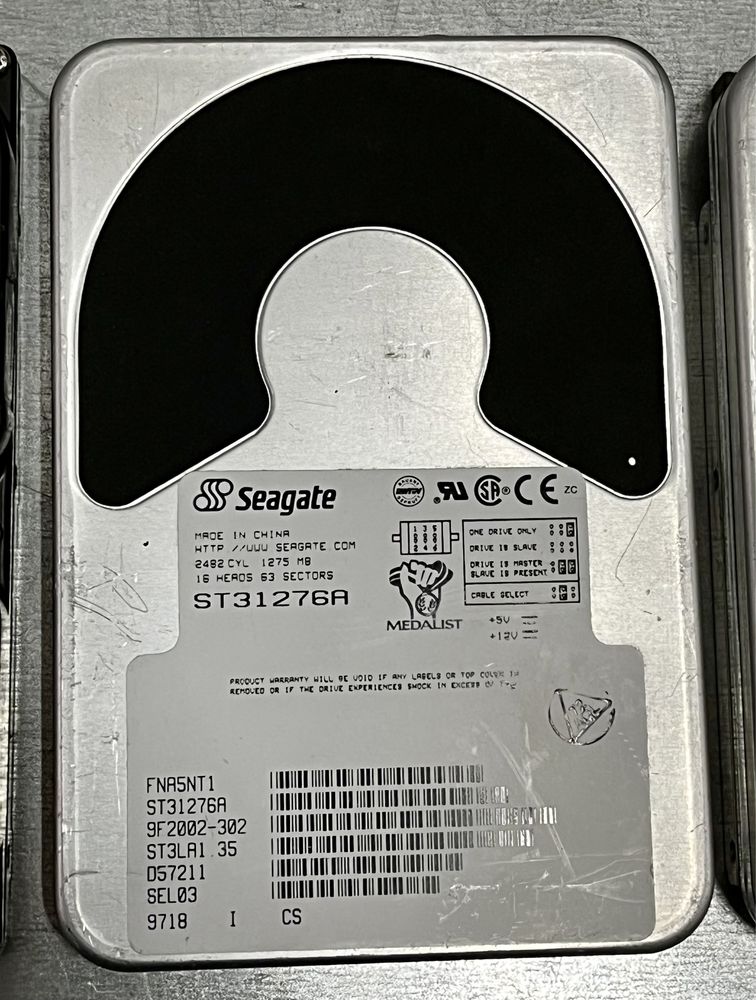 Dysk twardy RETRO 2xSeagate 1275MB ST31276A + Samsung 1,2 GB WN312021A