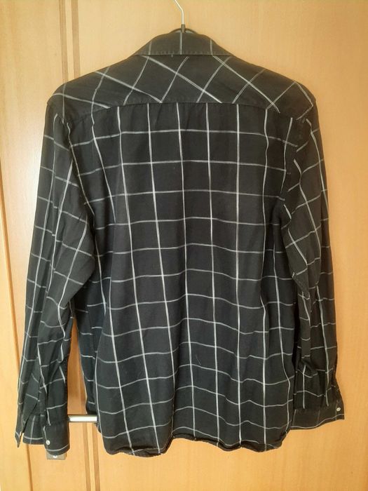 Camisa preta com quadrados brancos ZARA