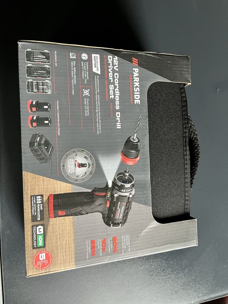 Wkrętarka PBSPA 12 Performance z 2 bateriami, ładowarką, 3 kpl wierte