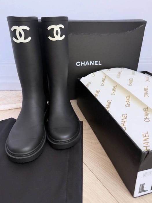Гумові сапоги Chanel 37р (резиновые сапоги)