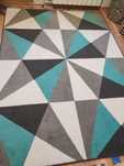 Dywan geometryczny 160x220 cm + możliwość zasłon w tym samym kolorze