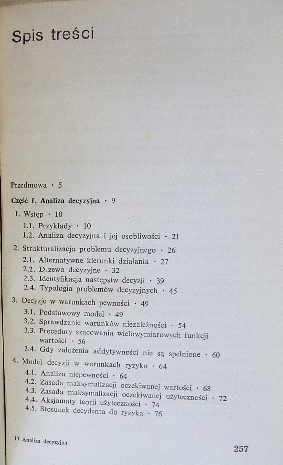 Analiza Decyzyjna i Psychologia Decyzji - Tadeusz Tyszka