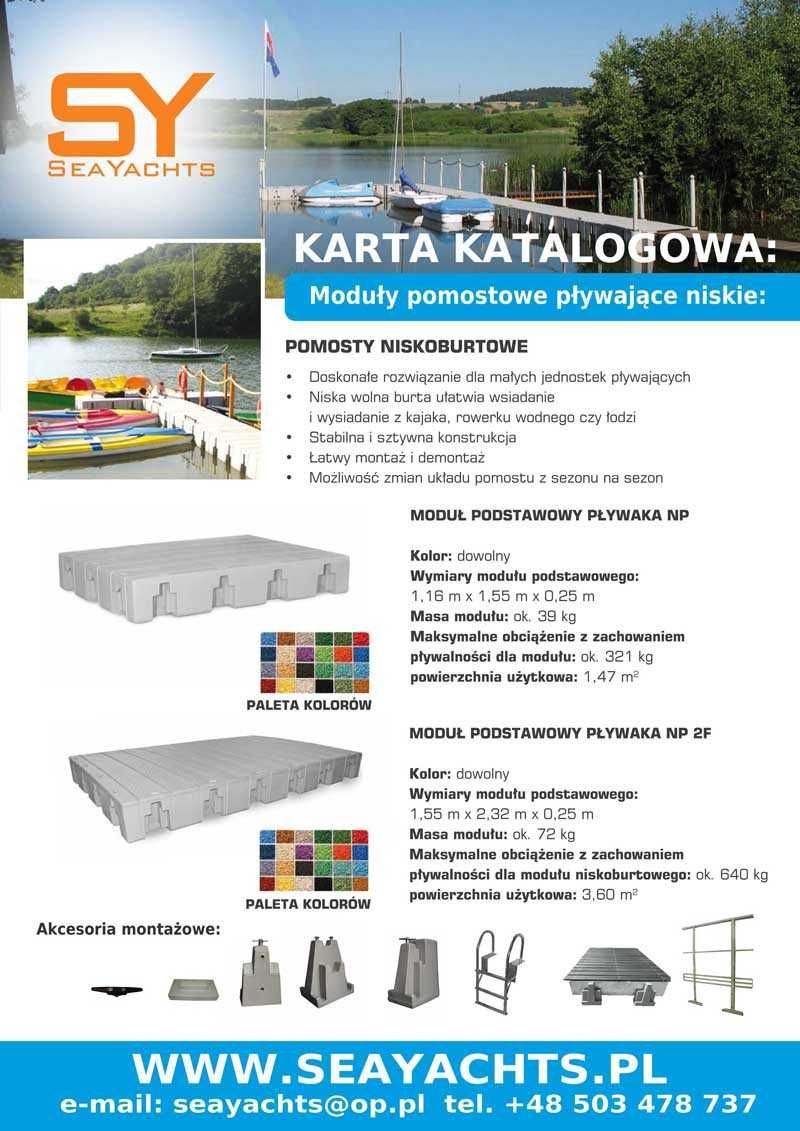 POMOST PŁYWAJĄCY, POMOST MODUŁOWY 4,6 x 2,3m, Platforma pływająca 18m2
